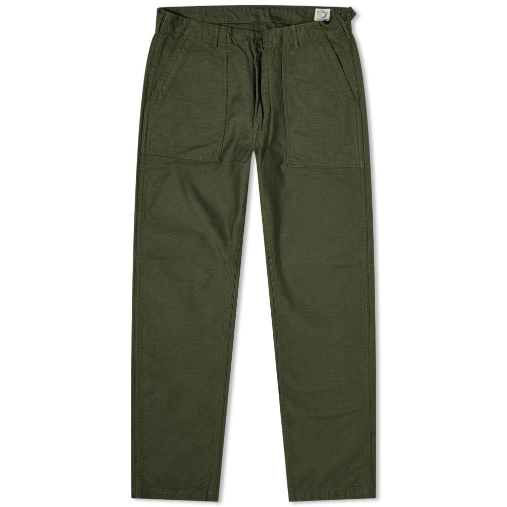 orSlow Men's Slim Fit US Army Fatigue Pant in Green Cover