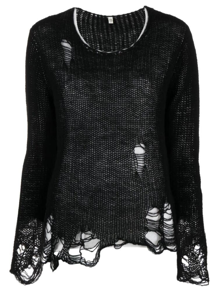 R13 ripped layered cashmere jumper - Black Cover