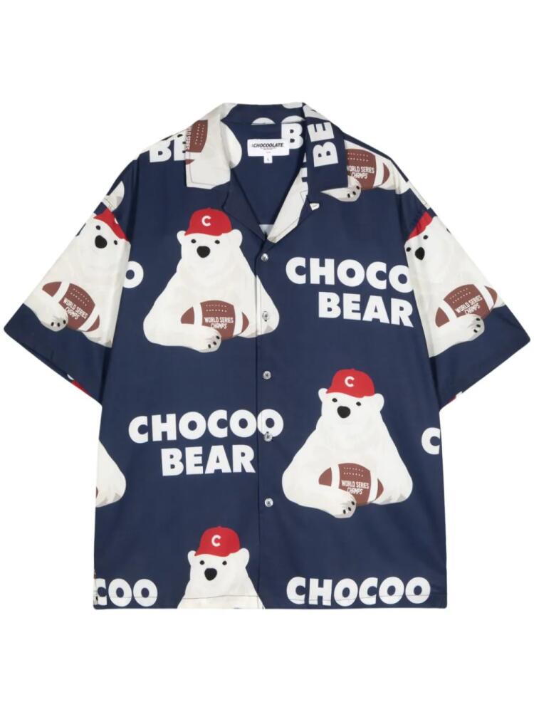 CHOCOOLATE bear-print shirt - Blue Cover