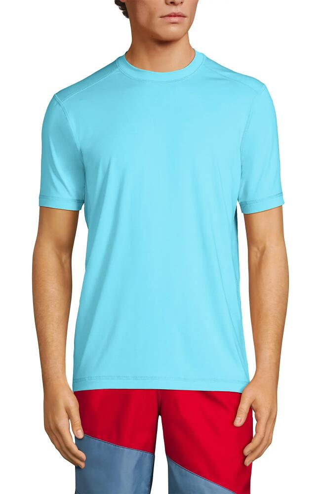 Lands' End Short Sleeve Swim Tee Rash Guard in River Mist Cover