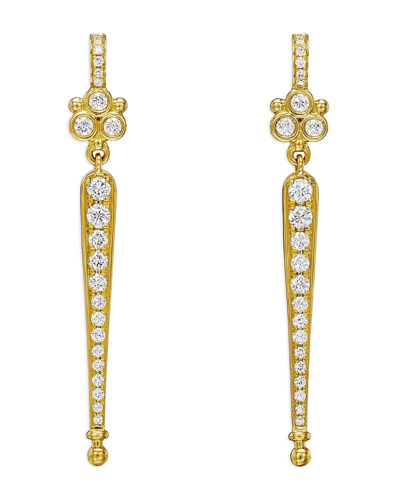 Temple St. Clair 18K Yellow Gold Classic Diamond Baton Drop Earrings Cover