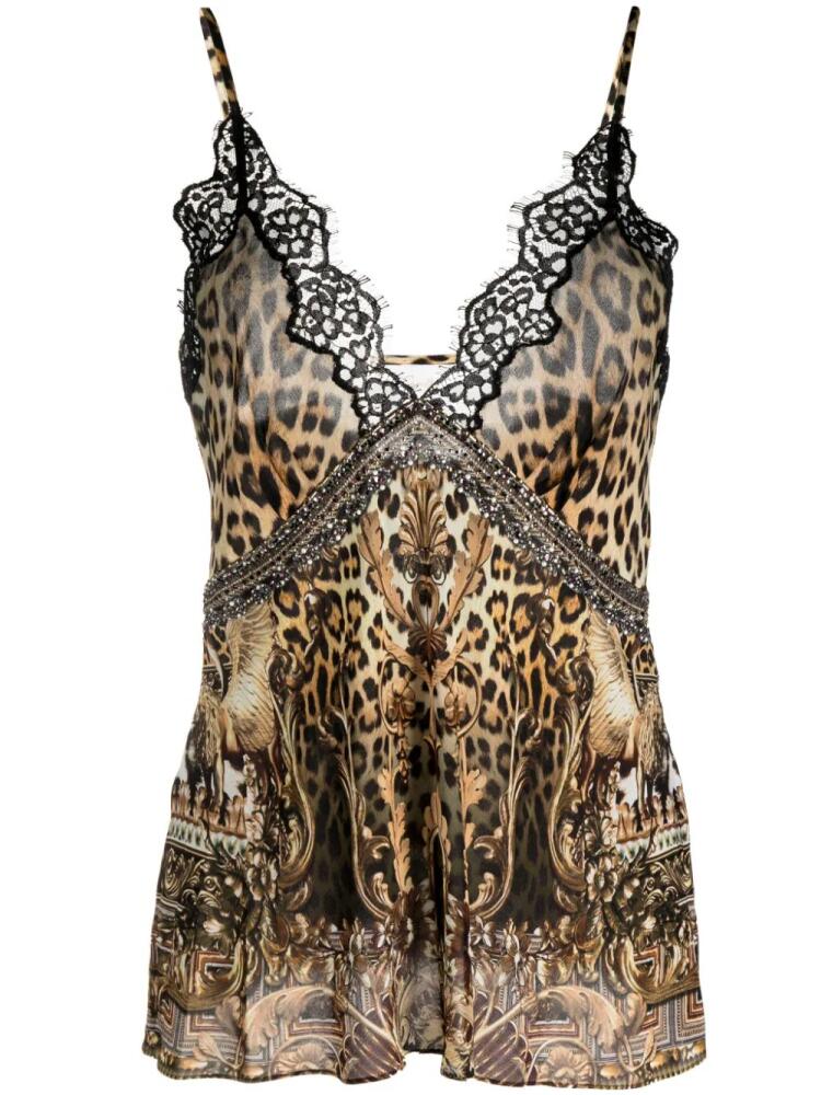 Camilla leopard-print slip top - Neutrals Cover