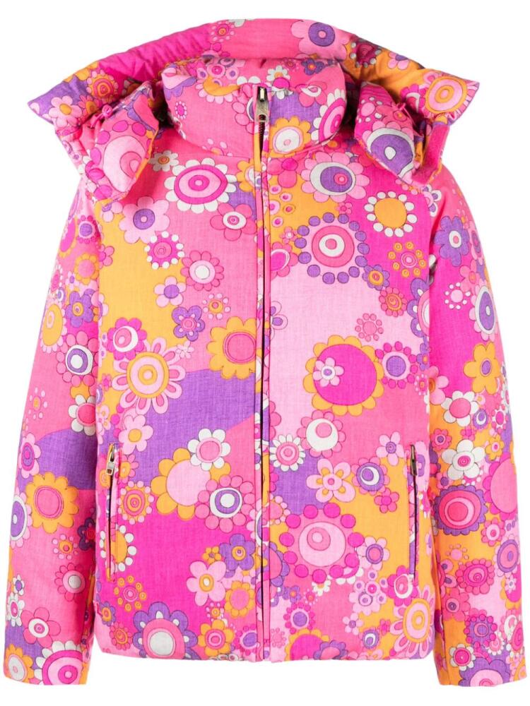 ERL floral-print padded jacket - Pink Cover