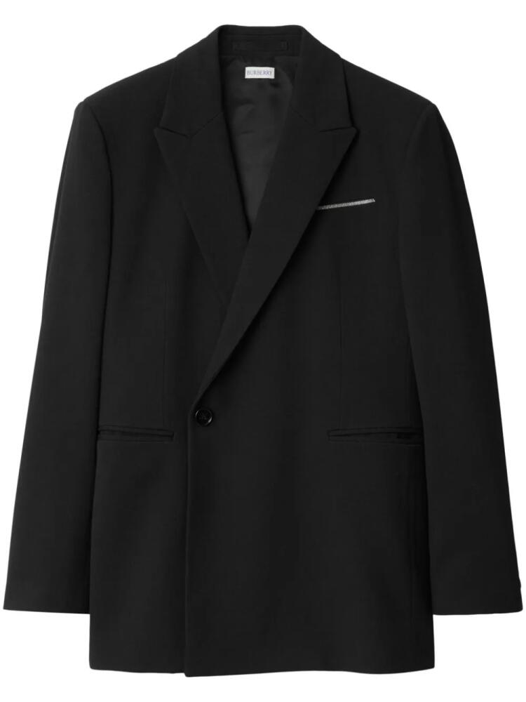 Burberry single-breasted wrap-design blazer - Black Cover