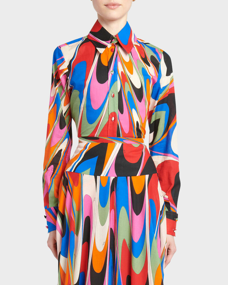 Emilio Pucci Abstract Print Collared Shirt Cover