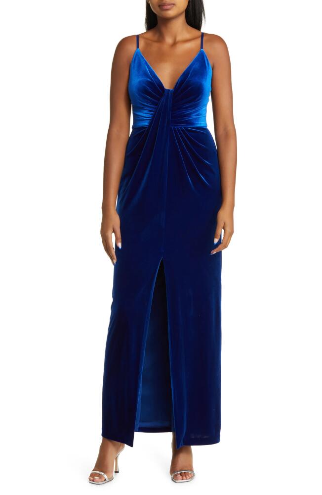 Vince Camuto Draped Velvet Gown in Sapphire Cover