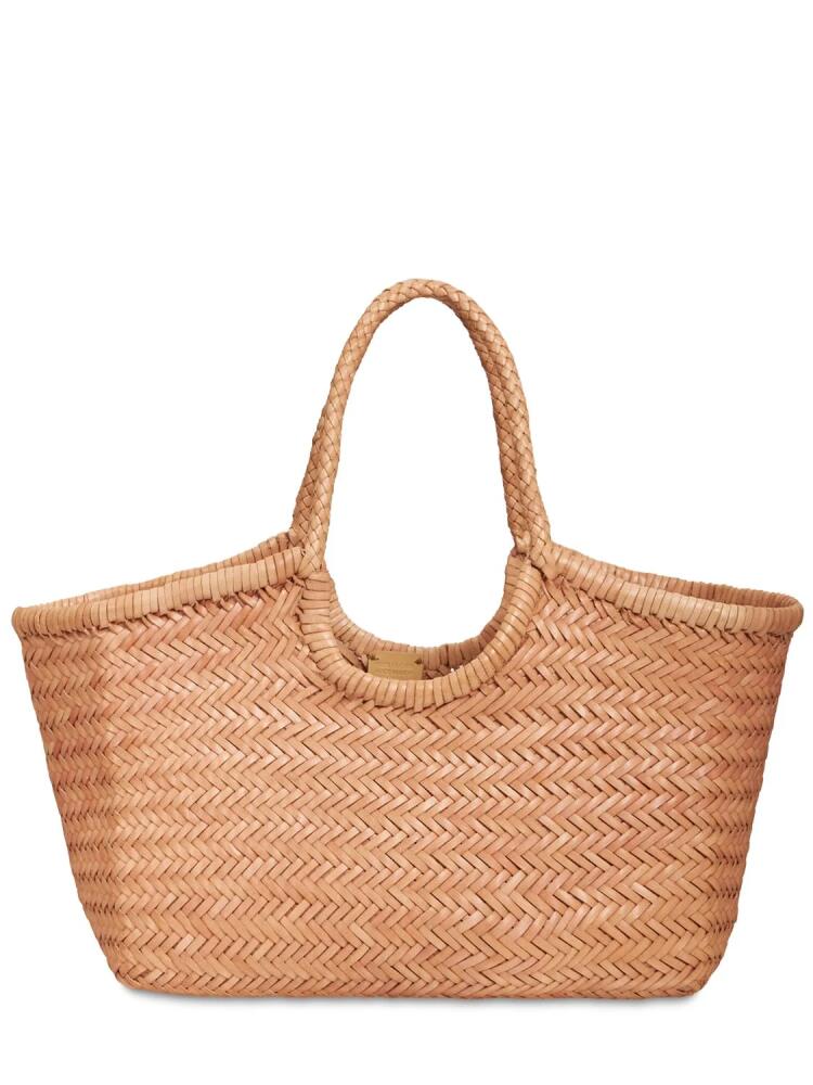 DRAGON DIFFUSION Big Nantucket Woven Leather Basket Bag Cover