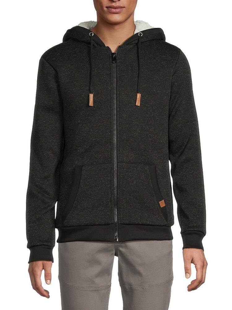 BUFFALO David Bitton Men's Fortina Faux Fur Lined Zip-Up Hoodie - Black Mix Cover