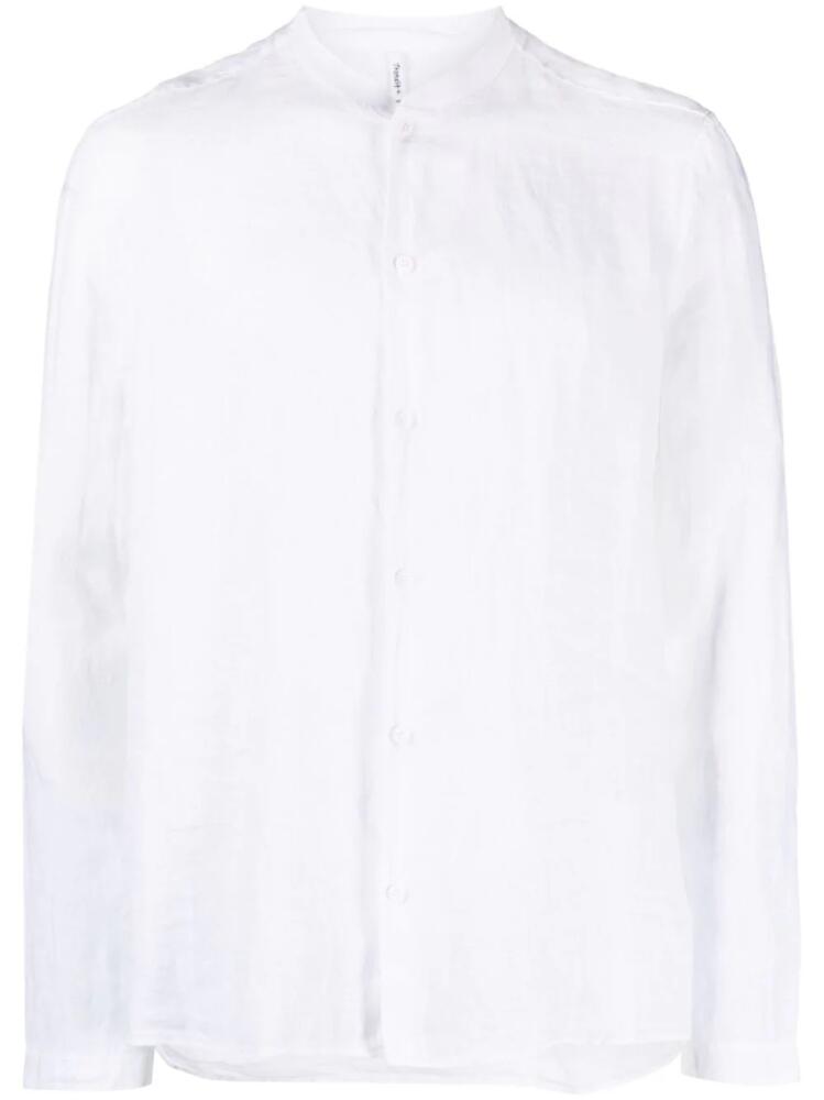 Transit band-collar linen-cotton shirt - White Cover