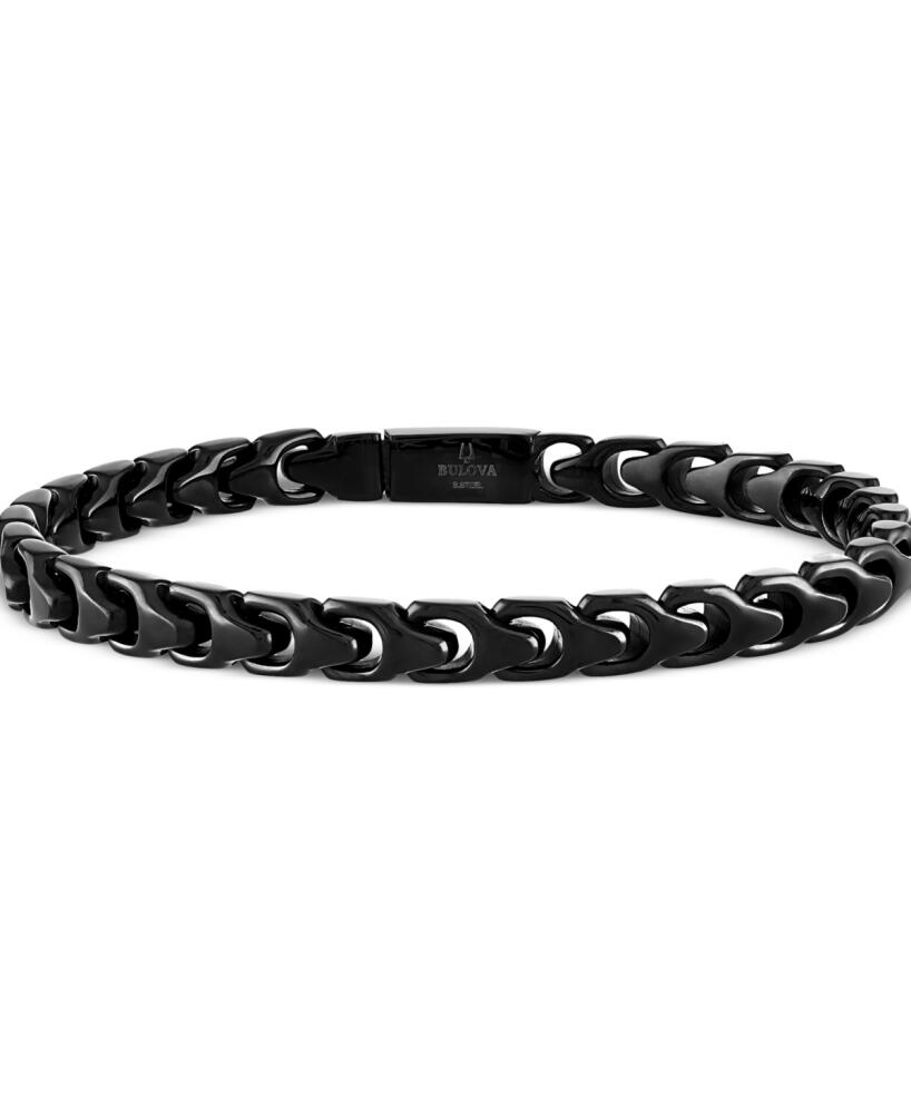 Bulova Men's Link Bracelet in Black-Plated Stainless Steel - Black Cover