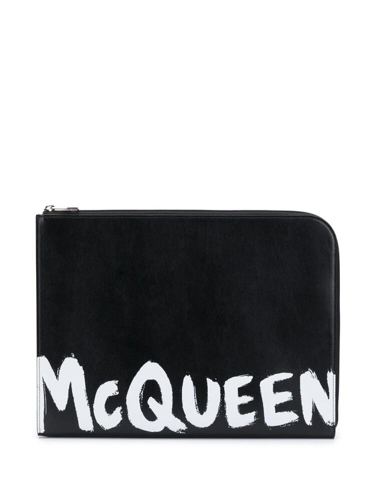 Alexander McQueen logo-print laptop bag - Black Cover