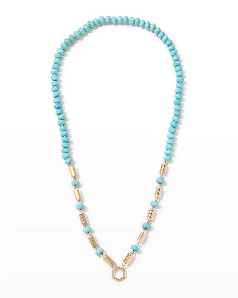 Harwell Godfrey Yellow Gold Baht Chain with Turquoise Cover