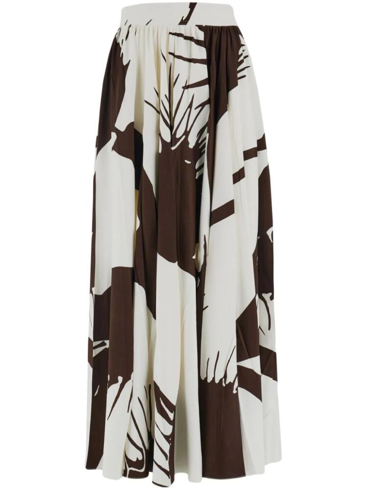 Ferragamo Venus-print maxi skirt - Brown Cover