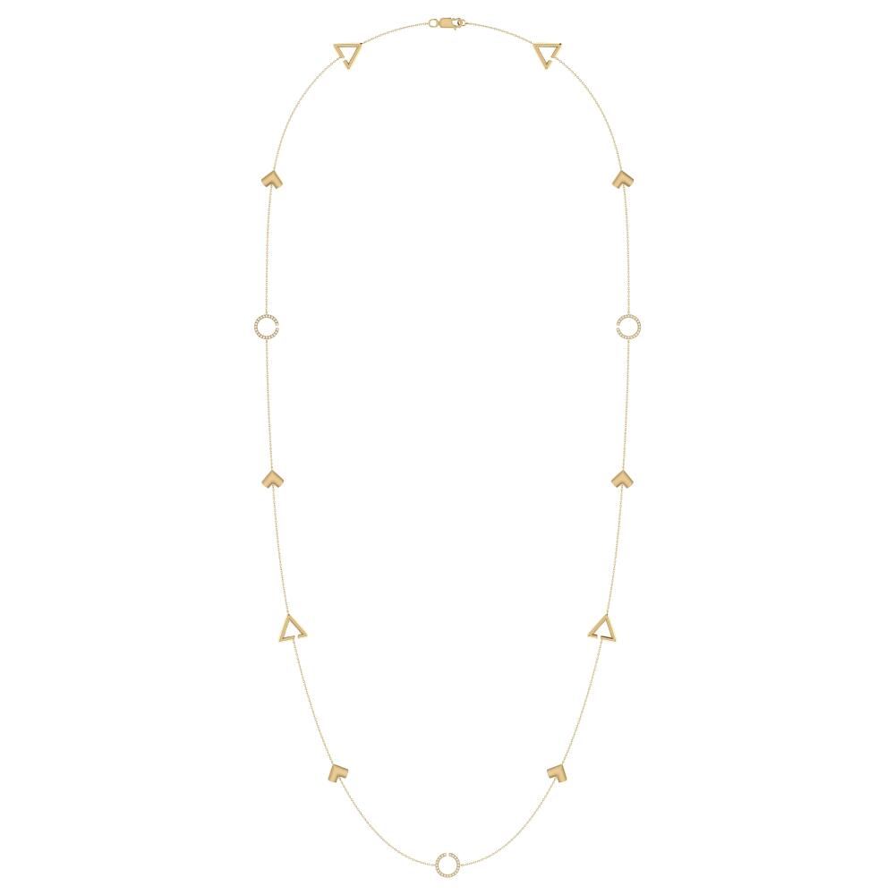 LuvMyJewelry Avani Skyline Geometric Layered Sterling Silver Diamond Necklace in 14Kt Gold Vermeil On Sterling Cover