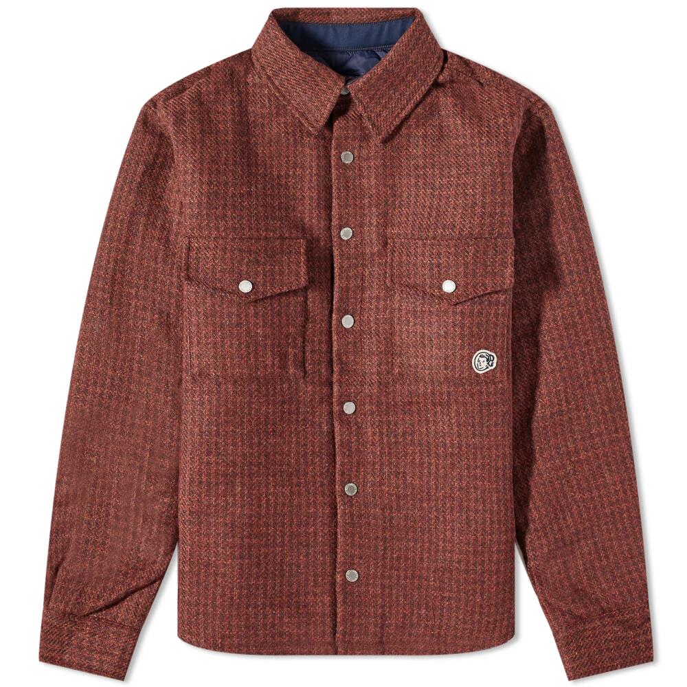 Billionaire Boys Club Men's Arch Logo Check Overshirt in Burgundy Cover