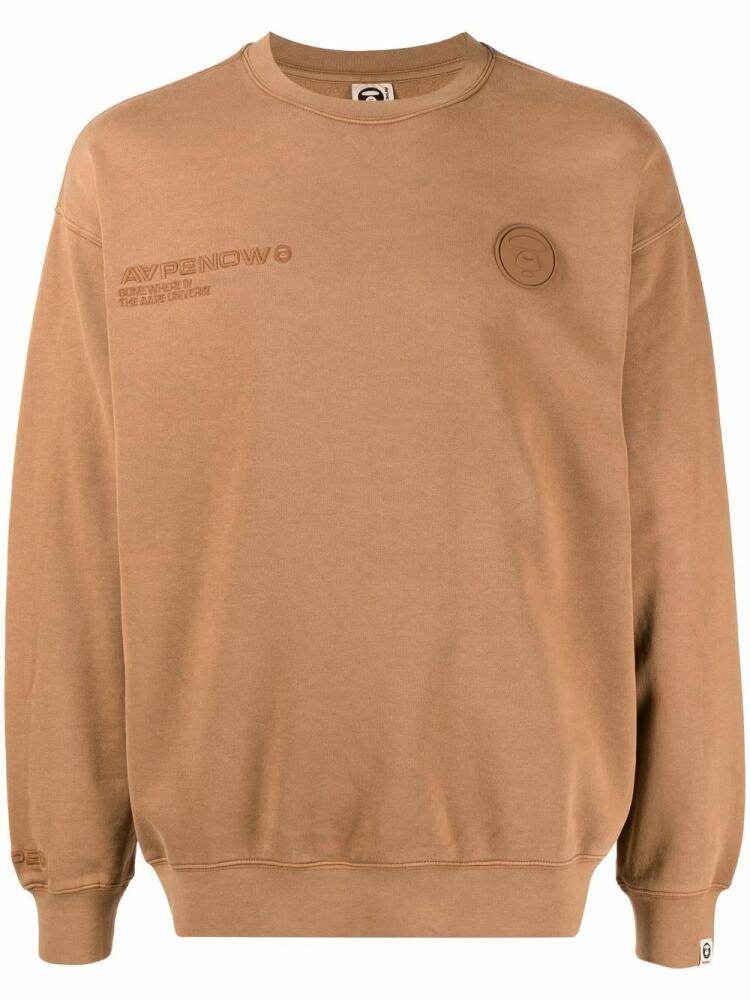 AAPE BY *A BATHING APE® logo-print cotton sweatshirt - Brown Cover