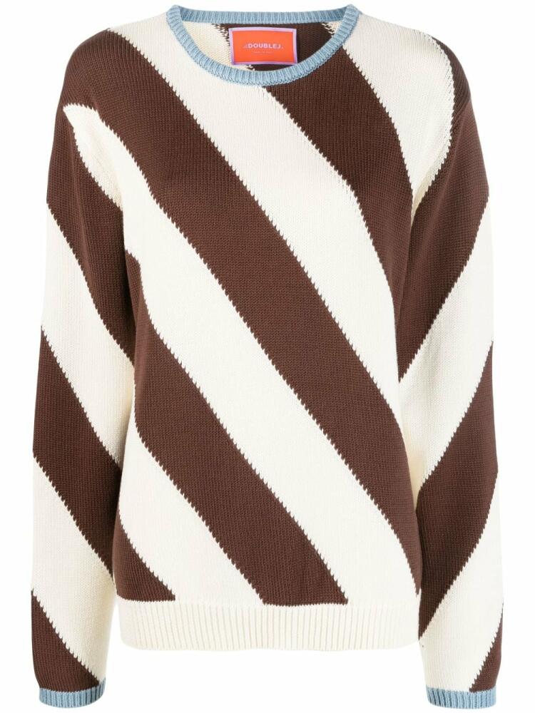 La DoubleJ Veneziana striped cotton jumper - Brown Cover