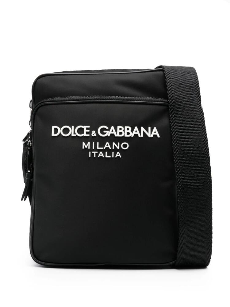 Dolce & Gabbana logo-rubberised messenger bag - Black Cover