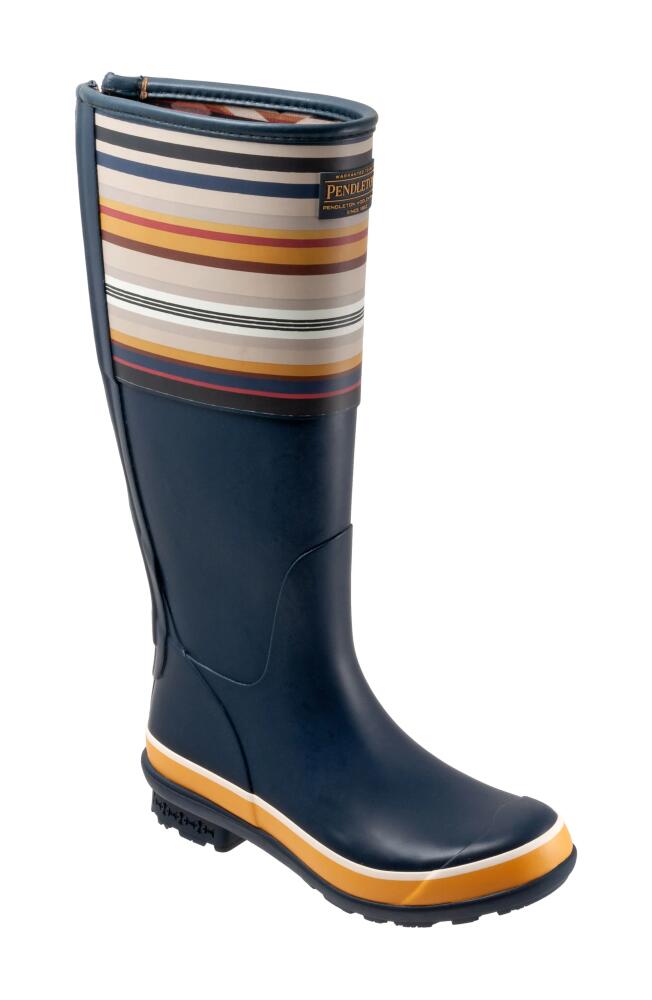 Pendleton Bridger Stripe Waterproof Knee High Rain Boot in Navy Cover