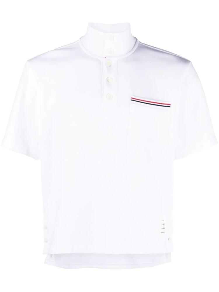 Thom Browne RWB-stripe cotton polo shirt - White Cover