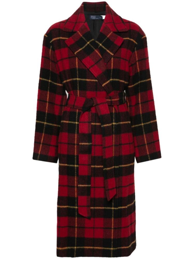 Polo Ralph Lauren tartan-check wraparound coat - Red Cover