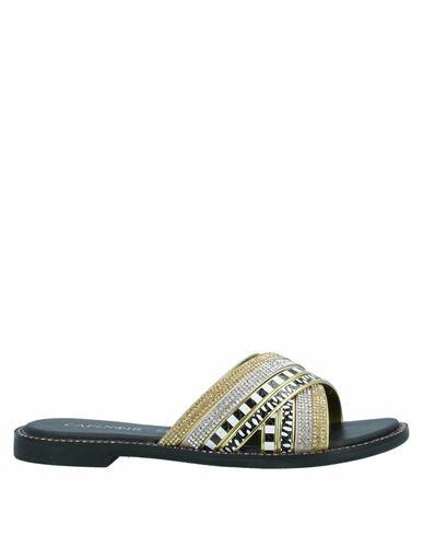 Cafènoir Woman Sandals Gold Textile fibers Cover