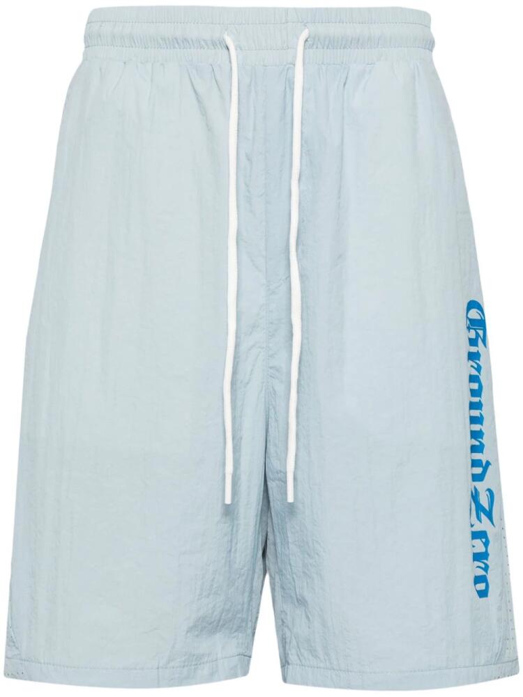 Ground Zero logo print running shorts - Blue Cover