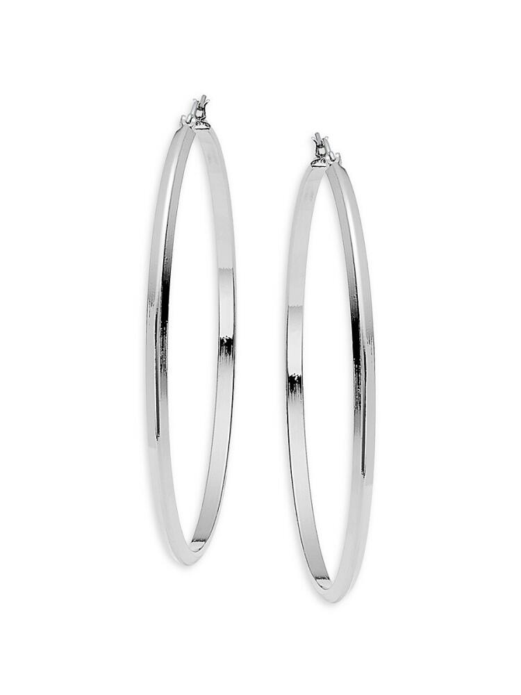 AVA & AIDEN Women's Silverplated Hoop Earrings Cover