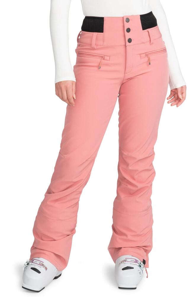 Roxy Rising High Waterproof Shell Snow Pants in Dusty Rose Cover