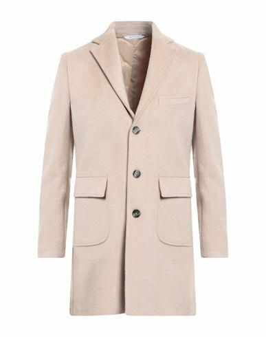 Herman & Sons Man Coat Beige Polyester, Viscose, Wool Cover