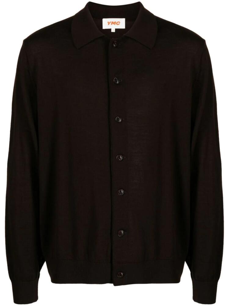 YMC Rat Pack merino-wool cardigan - Brown Cover