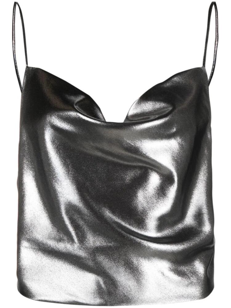 ROTATE BIRGER CHRISTENSEN lamé crop top - Silver Cover