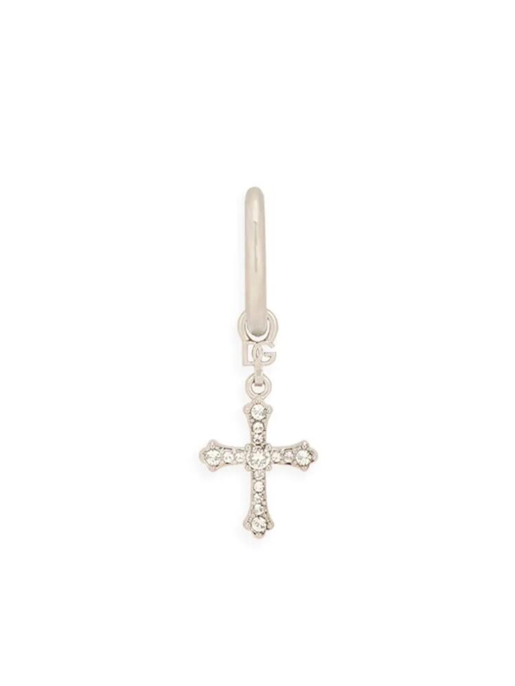 Dolce & Gabbana crystal cross hoop earring - Silver Cover