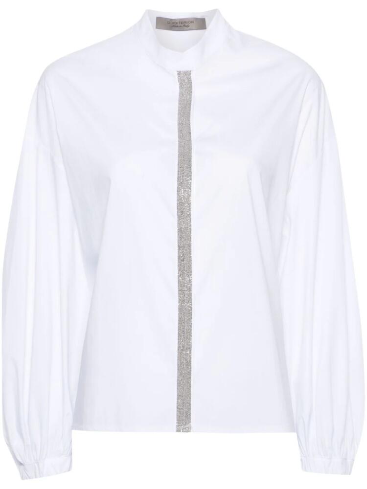 D.Exterior bead-detail poplin shirt - White Cover