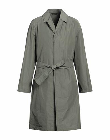 Hevò Man Overcoat & Trench Coat Sage green Polyester, Cotton Cover