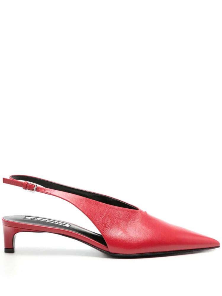 Jil Sander 40mm slingback leather pumps - Red Cover