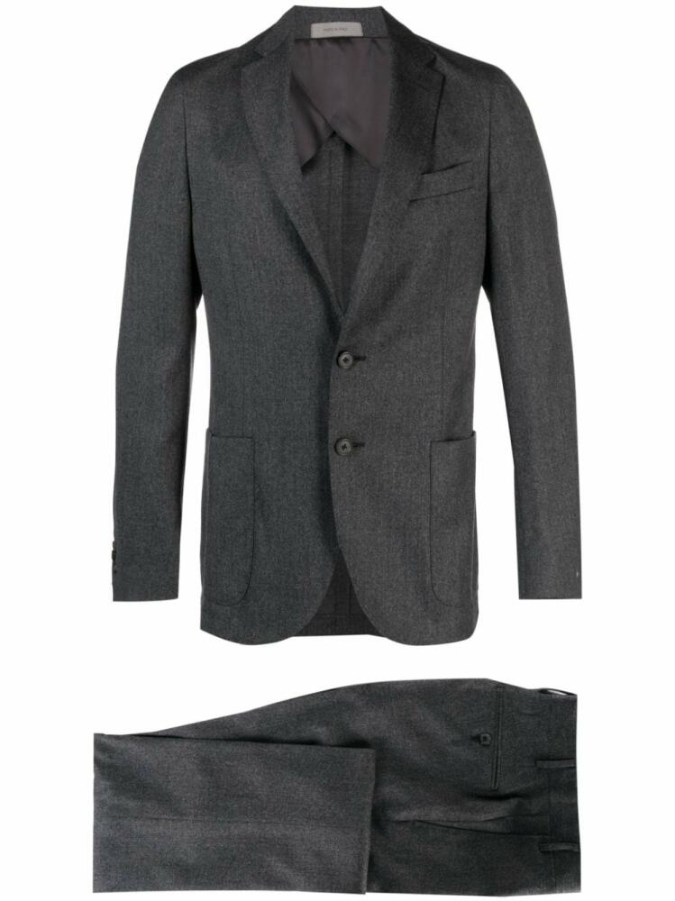 Corneliani mélange-effect single-breasted wool suit - Grey Cover