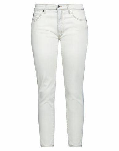 (+) People Woman Jeans Ivory Cotton, Elastomultiester, Elastane Cover