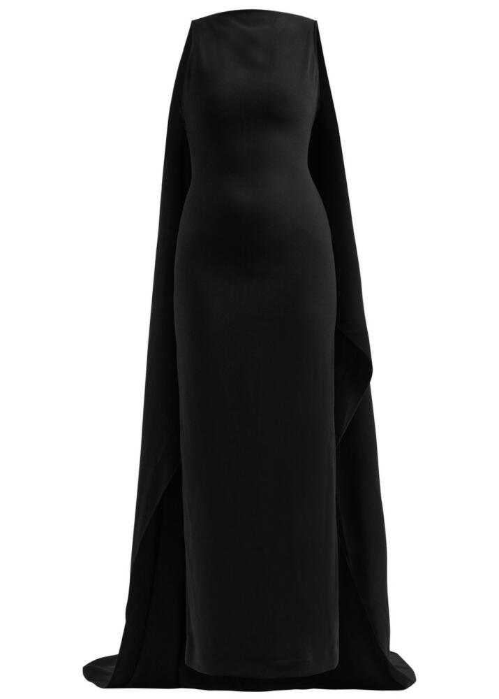 Solace London Kaila Cape Gown - Black Cover