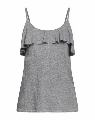 Lanston Woman Top Grey Polyester, Cotton, Rayon Cover