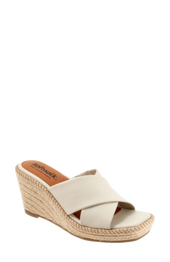 SoftWalk Hastings Espadrille Platform Wedge Slide Sandal in Ivory Cover