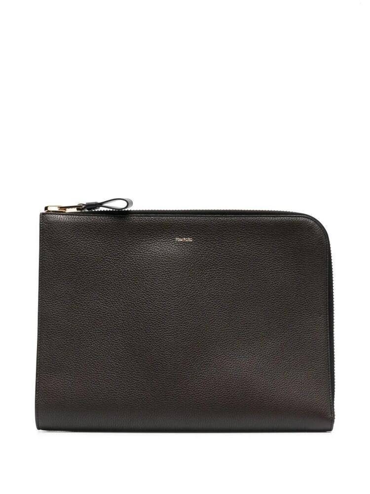 TOM FORD zip-around leather case - Brown Cover