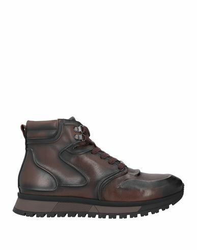 Baldinini Man Sneakers Dark brown Calfskin Cover