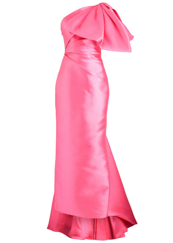 Solace London The Priya Bow-embellished Faille Gown - Light Pink Cover