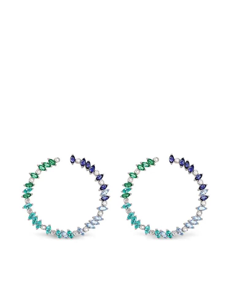 Lark & Berry sterling silver Rainbow Veto Aqua multi-stone hoop earrings Cover