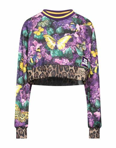 Dolce & gabbana Woman Sweatshirt Deep purple Polyester, Cotton Cover