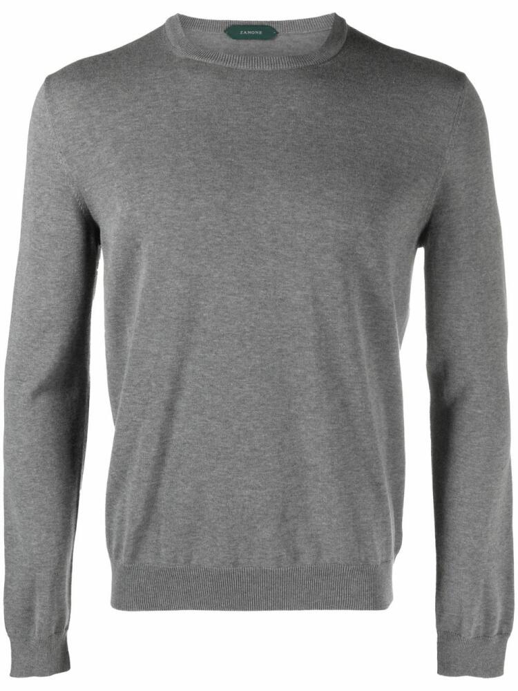 Zanone crew-neck knitted jumper - Grey Cover