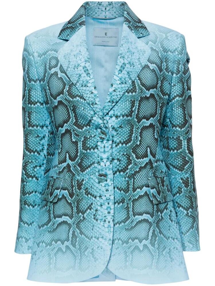 Ermanno Scervino snakeskin-print single-breasted blazer - Blue Cover