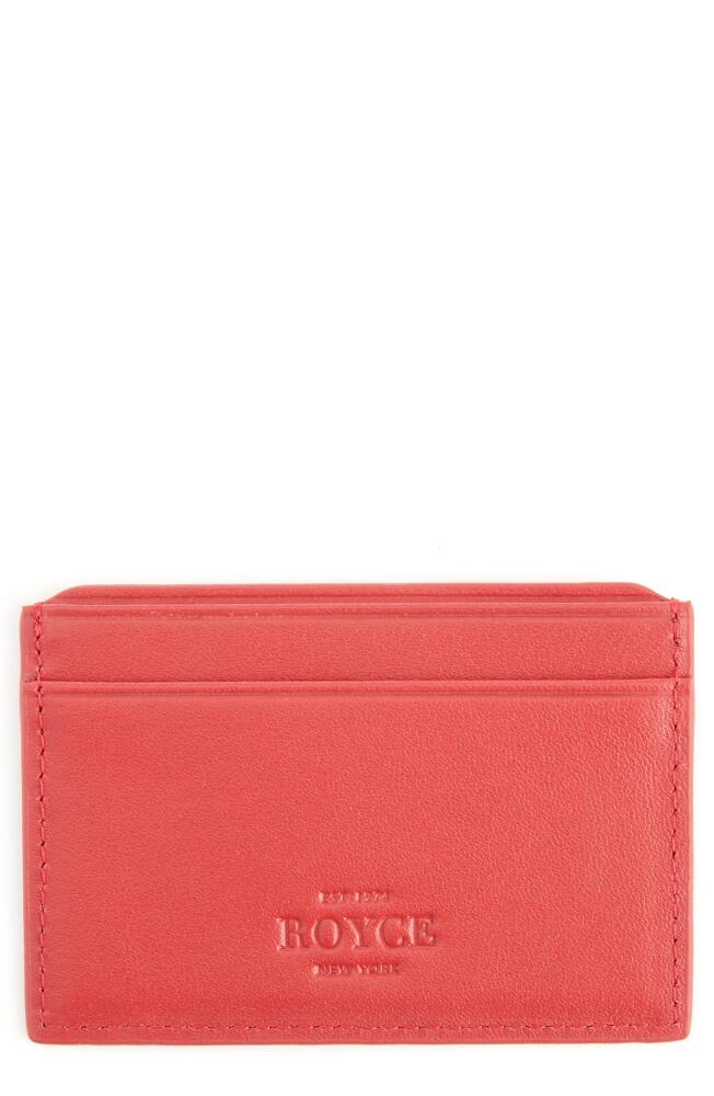 ROYCE New York RFID Leather Card Case in Red Cover