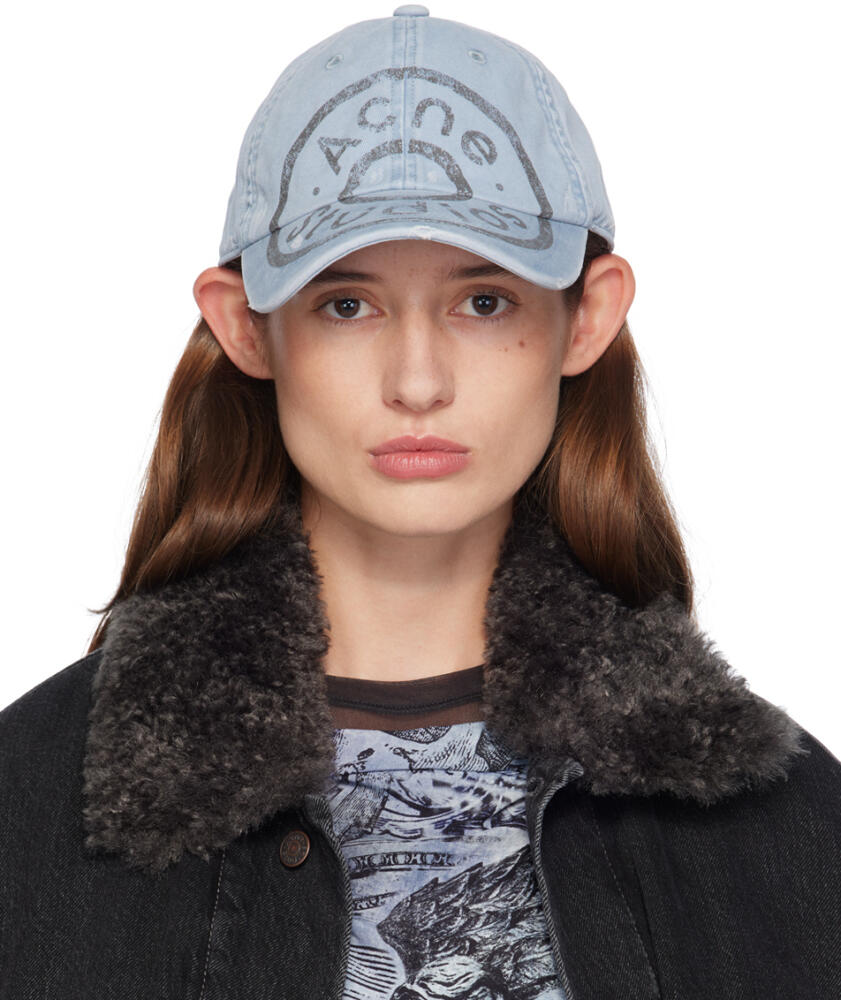 Acne Studios Blue Printed Logo Cap Cover